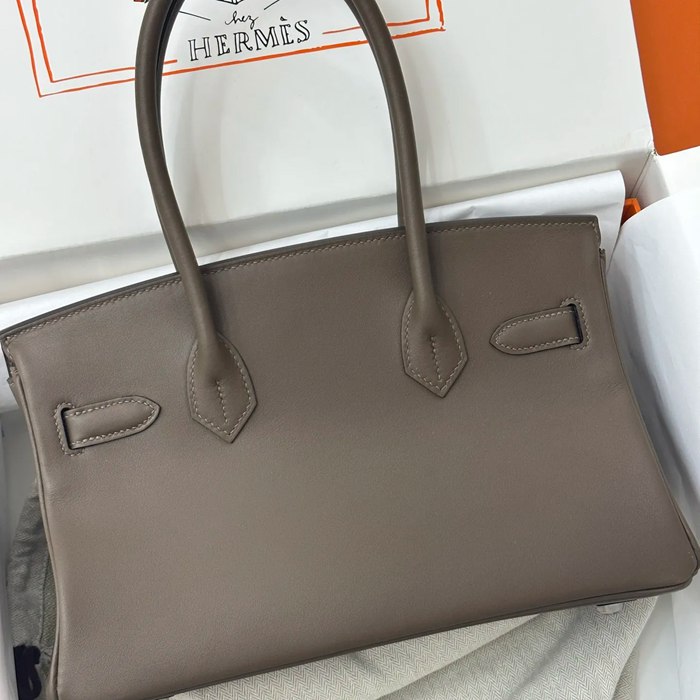 HERMES バーキン 29cm カーフスキン グレー 斜め掛けバッグ 新作 セミハンドメイド 29cm Birkin 29cm サイズ:29cm