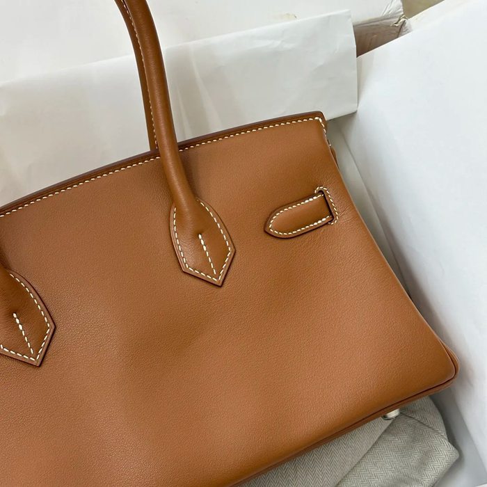 HERMES バーキン 29cm カーフスキン ブラウン 斜め掛けバッグ 新作 セミハンドメイド 29cm Birkin 29cm サイズ:29cm