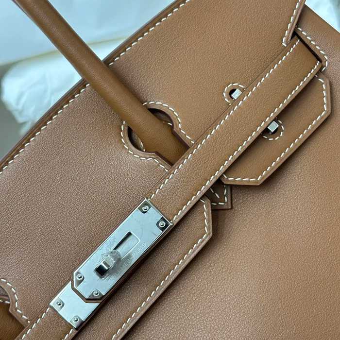 HERMES バーキン 29cm カーフスキン ブラウン 斜め掛けバッグ 新作 セミハンドメイド 29cm Birkin 29cm サイズ:29cm