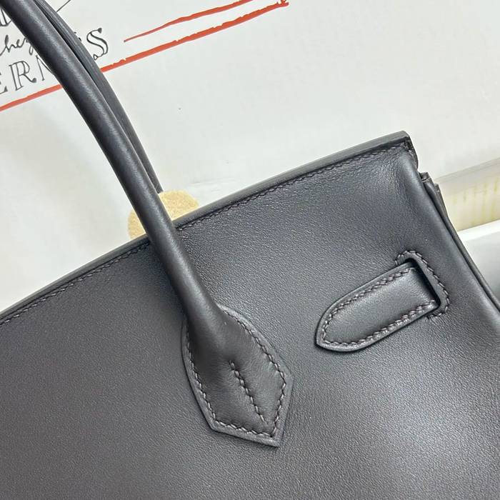 HERMES バーキン 29cm カーフスキン ブラック 斜め掛けバッグ セミハンドメイド 高級感 29cm Birkin 29cm サイズ:29cm
