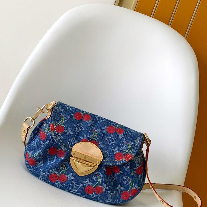 LOUIS VUITTON M13680 牛皮 モノグラム デニム ハンドバッグ 27x18cm サイズ:27x18cm