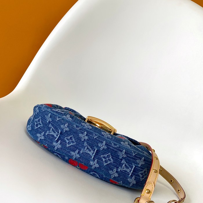 LOUIS VUITTON M13680 牛皮 モノグラム デニム ハンドバッグ 27x18cm サイズ:27x18cm