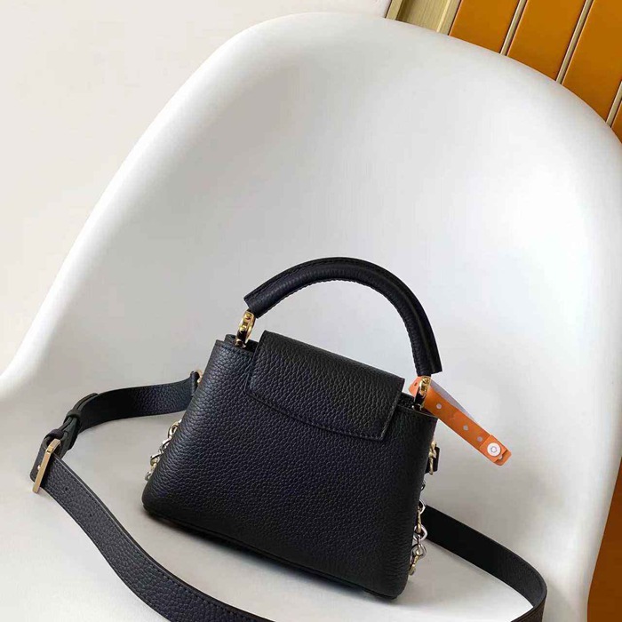LOUIS VUITTON M12936 牛皮 モノグラム ブラック ハンドバッグ チェーンフラップ 21x12cm サイズ:21x12cm