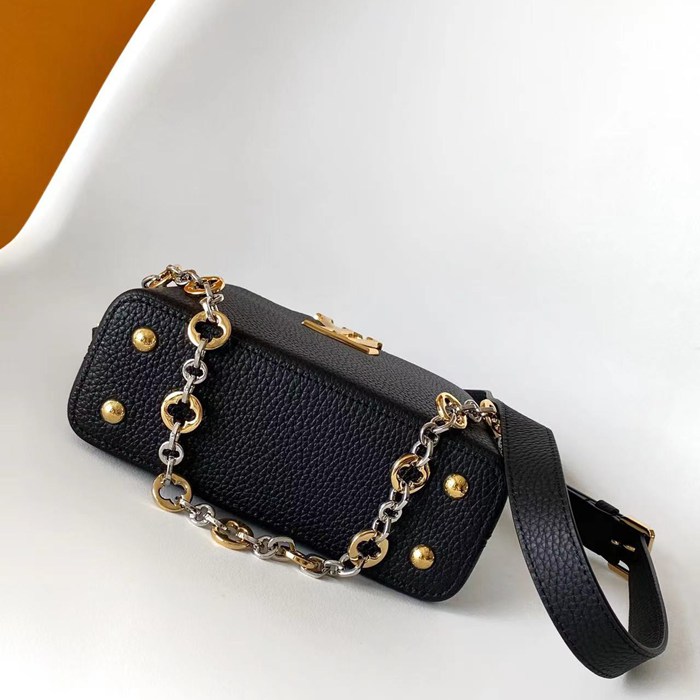 LOUIS VUITTON M12936 牛皮 モノグラム ブラック ハンドバッグ チェーンフラップ 21x12cm サイズ:21x12cm
