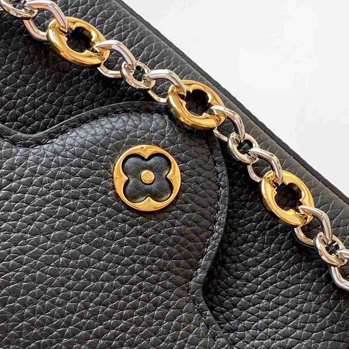 LOUIS VUITTON M12936 牛皮 モノグラム ブラック ハンドバッグ チェーンフラップ 21x12cm サイズ:21x12cm