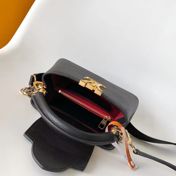 LOUIS VUITTON M12936 牛皮 モノグラム ブラック ハンドバッグ チェーンフラップ 21x12cm サイズ:21x12cm
