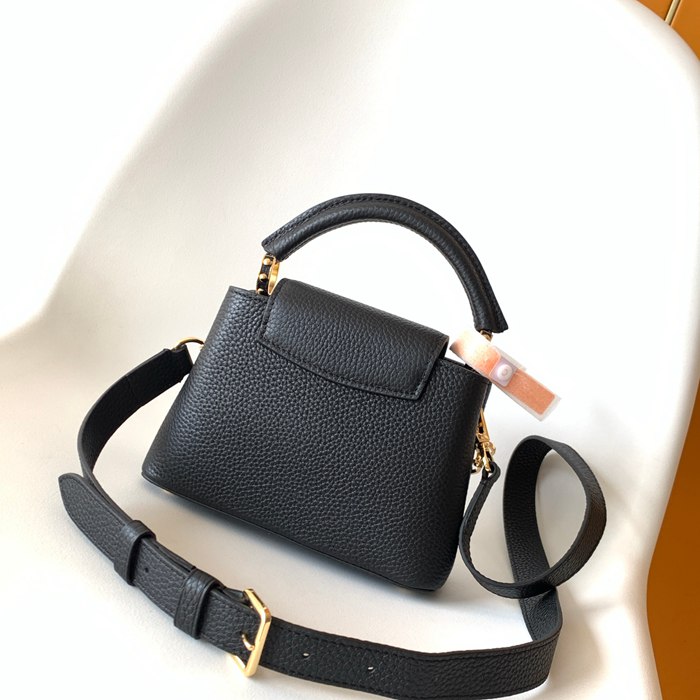 LOUIS VUITTON M14381 牛皮 モノグラム ブラック ハンドバッグ チェーンフラップ 22x12cm サイズ:22x12cm