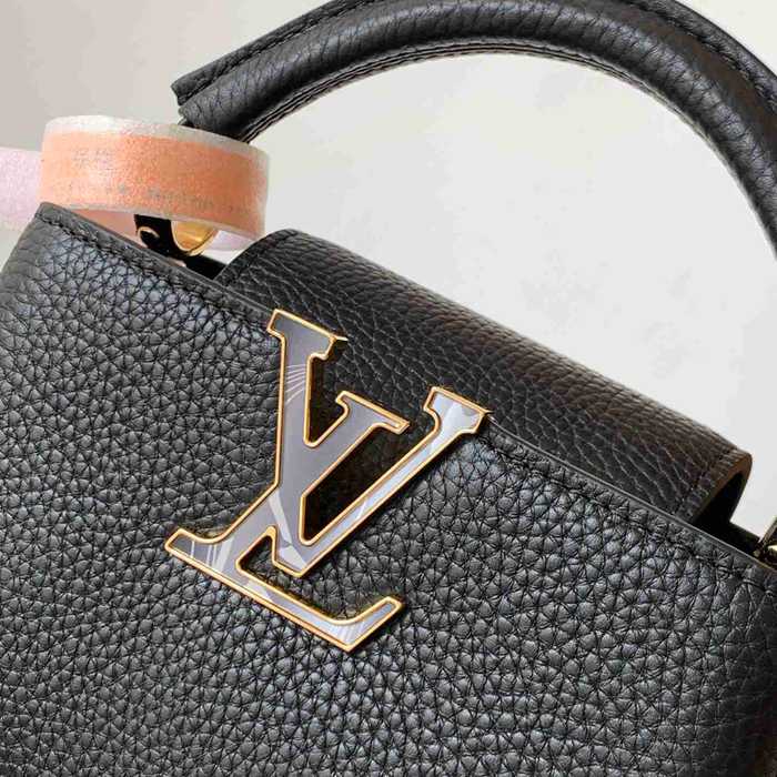 LOUIS VUITTON M14381 牛皮 モノグラム ブラック ハンドバッグ チェーンフラップ 22x12cm サイズ:22x12cm