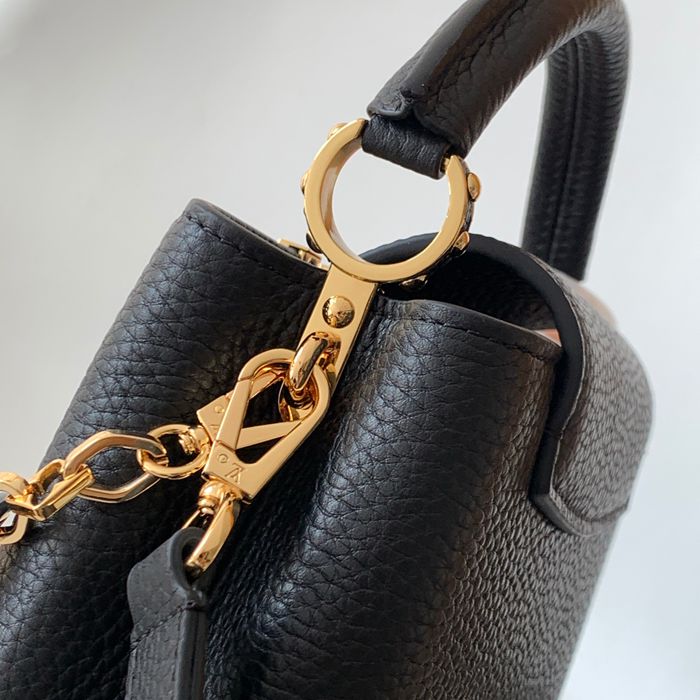 LOUIS VUITTON M14381 牛皮 モノグラム ブラック ハンドバッグ チェーンフラップ 22x12cm サイズ:22x12cm