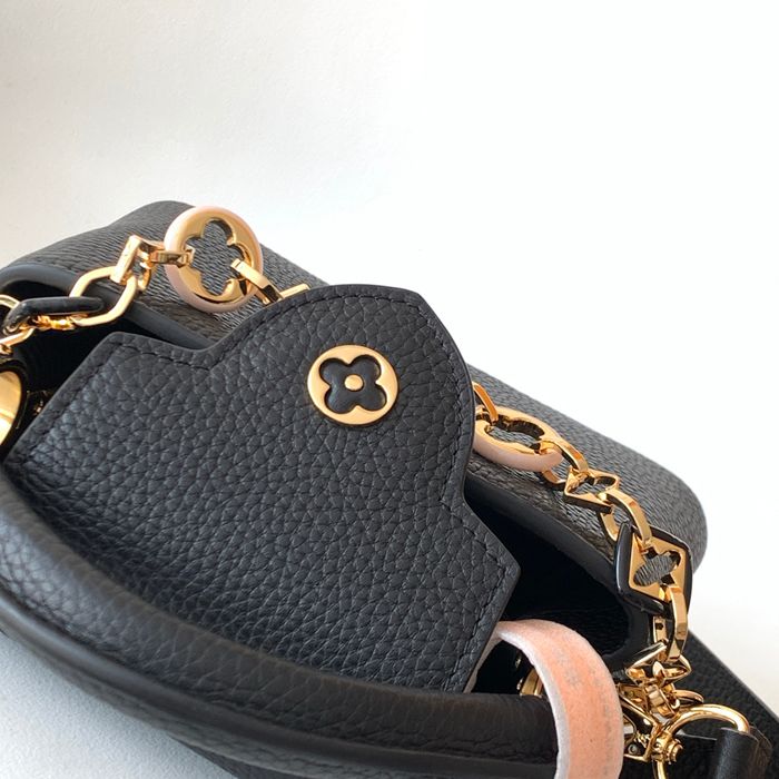 LOUIS VUITTON M14381 牛皮 モノグラム ブラック ハンドバッグ チェーンフラップ 22x12cm サイズ:22x12cm