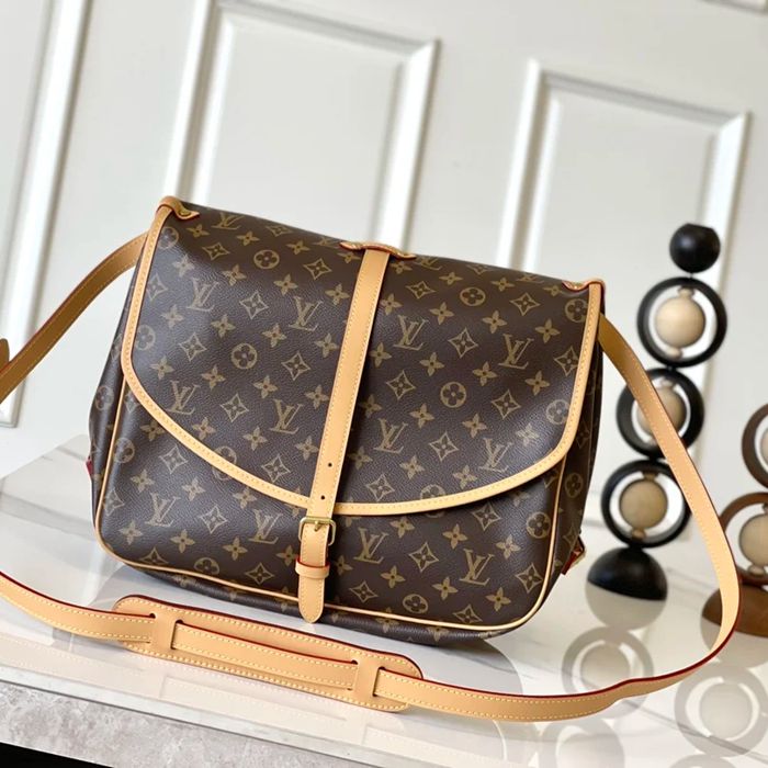 LOUIS VUITTON M42254 牛皮 モノグラム キャンバス 斜め掛けバッグ 斜め掛け 35x26cm サイズ:35x26cm