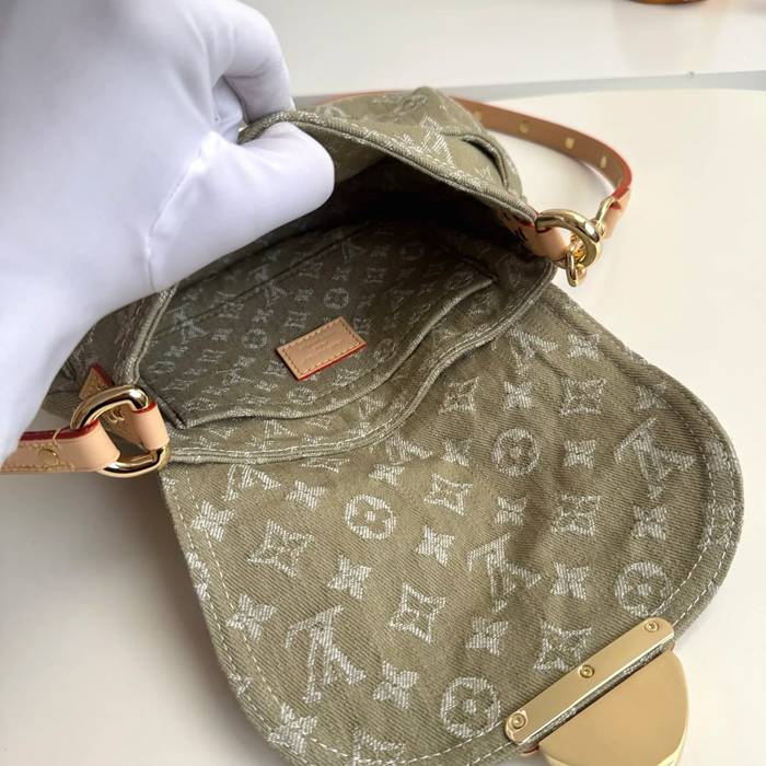 LOUIS VUITTON M27210 デニム ゴールド 斜め掛けバッグ レディース斜め掛け手提げ 27x18cm サイズ:27x18cm