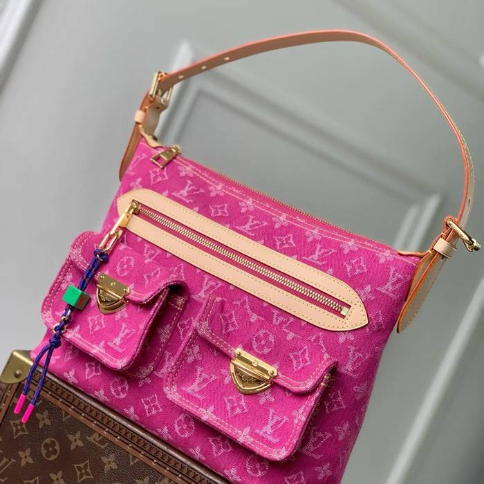 LOUIS VUITTON M28266 デニム 配色 デニム ショルダーバッグ レディースショルダー 30x22x13cm サイズ:30x22x13cm LOUIS VUITTON M28266 デニム 配色 デニム ショルダーバッグ レディースショルダー 30x22x13cm サイズ:30x22x13cm