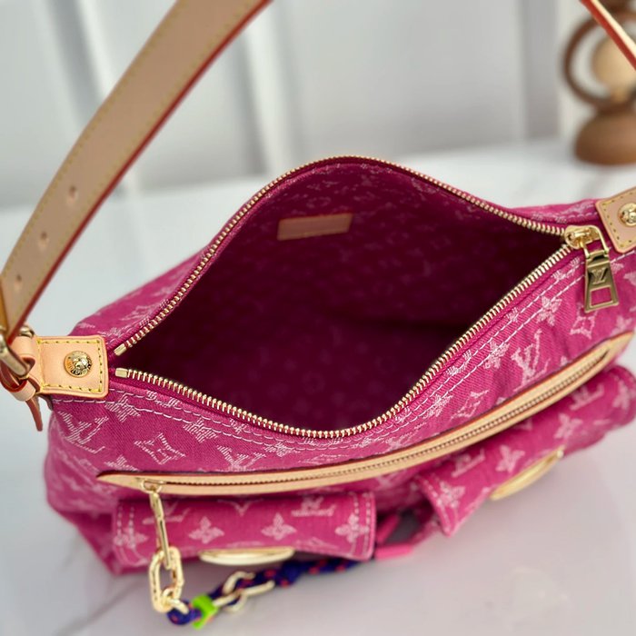 LOUIS VUITTON M28266 デニム 配色 ブルー ショルダーバッグ レディースショルダーチェーン サイズ:30.0x22.0x13.0cm
