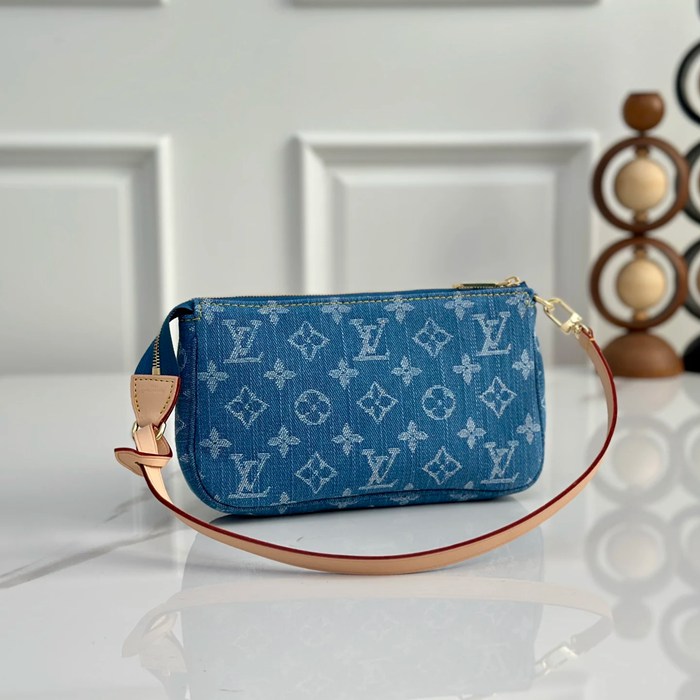 LOUIS VUITTON M27602 牛皮 ブルー 斜め掛けバッグ レディース斜め掛け脇下 23.5x14cm サイズ:23.5x14cm