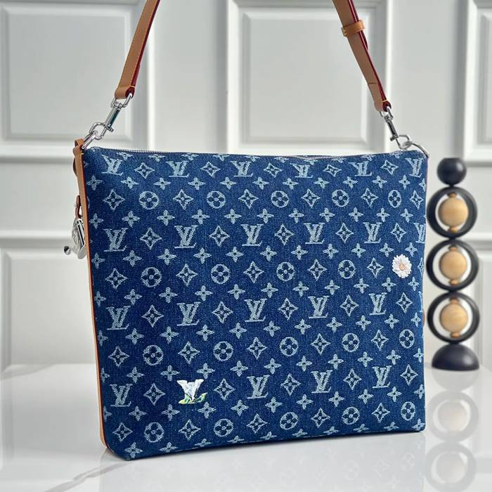 LOUIS VUITTON M27555 デニム モノグラム ブルー ショルダーバッグ レディースショルダー手提げチェーン 48x38x14cm サイズ:48x38x14cm