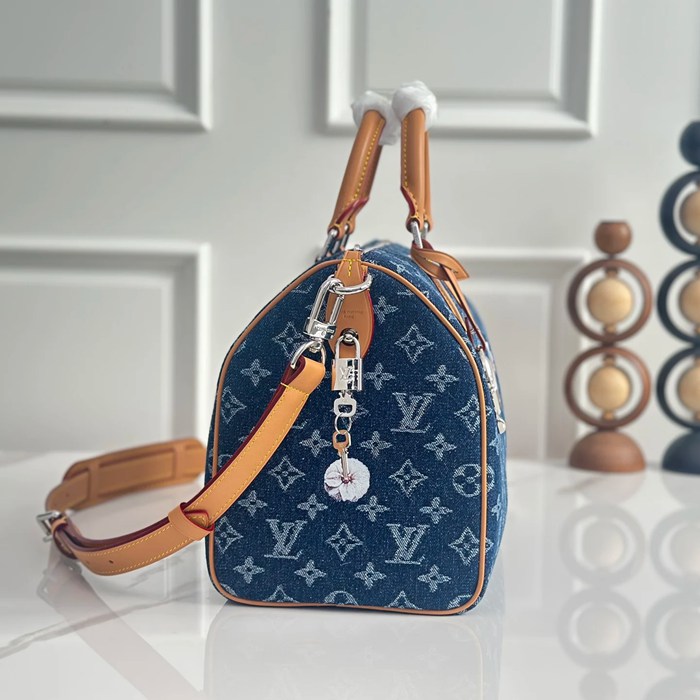LOUIS VUITTON M27556 デニム モノグラム ブルー 斜め掛けバッグ レディース斜め掛けショルダー手提げ 34x22x19cm サイズ:34x22x19cm