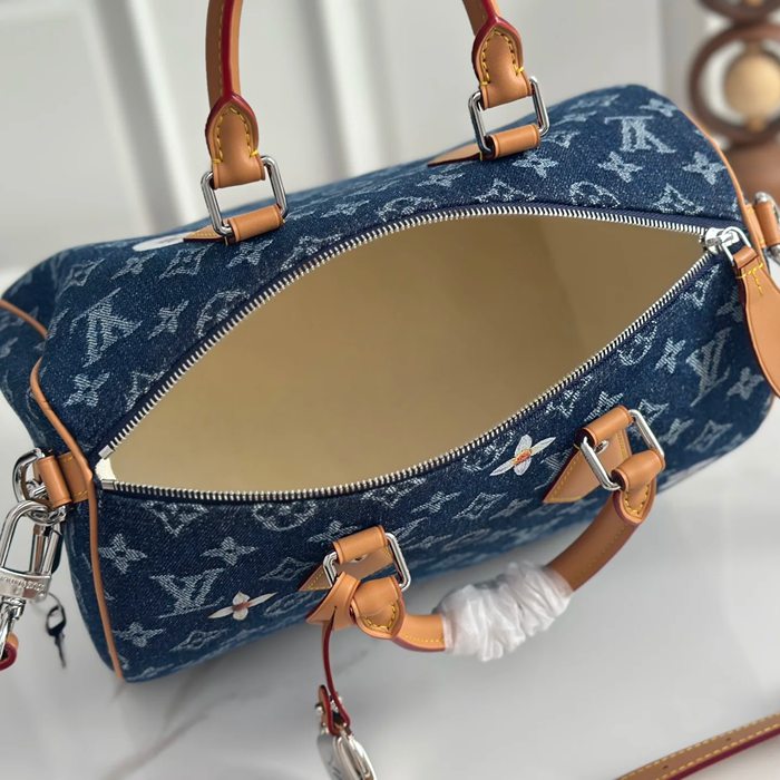 LOUIS VUITTON M27556 デニム モノグラム ブルー 斜め掛けバッグ レディース斜め掛けショルダー手提げ 34x22x19cm サイズ:34x22x19cm