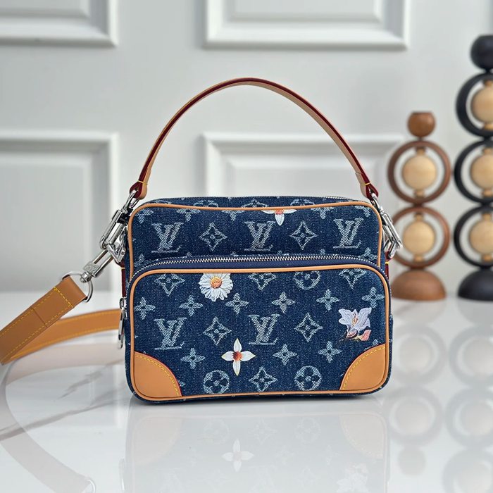 LOUIS VUITTON M27553 デニム モノグラム ブルー 斜め掛けバッグ レディース斜め掛けショルダー手提げ 25x17.5x11cm サイズ:25x17.5x11cm LOUIS VUITTON M27553 デニム モノグラム ブルー 斜め掛けバッグ レディース斜め掛けショルダー手提げ 25x17.5x11cm サイズ:25x17.5x11cm