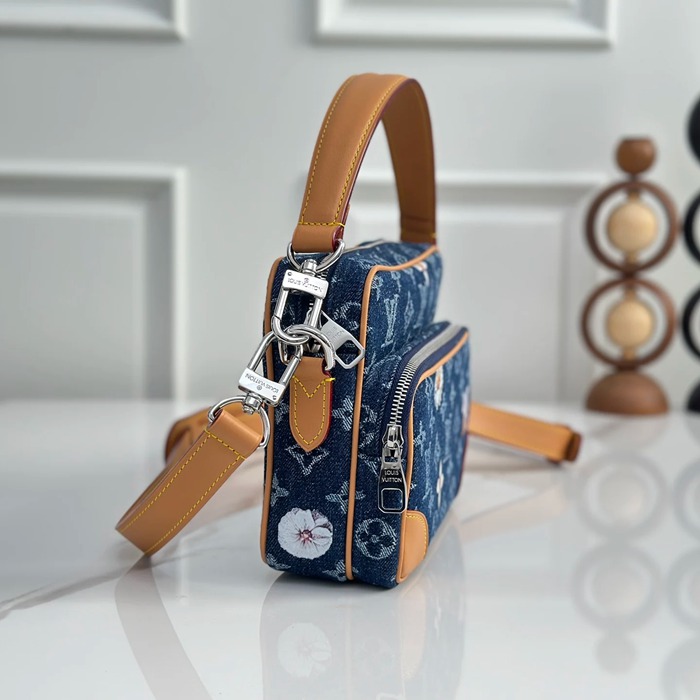 LOUIS VUITTON M27553 デニム モノグラム ブルー 斜め掛けバッグ レディース斜め掛けショルダー手提げ 25x17.5x11cm サイズ:25x17.5x11cm