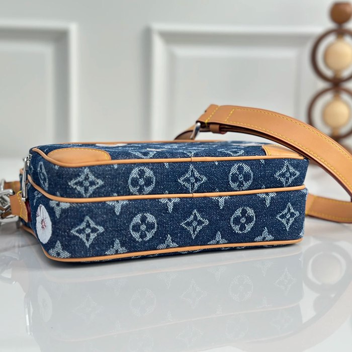 LOUIS VUITTON M27553 デニム モノグラム ブルー 斜め掛けバッグ レディース斜め掛けショルダー手提げ 25x17.5x11cm サイズ:25x17.5x11cm