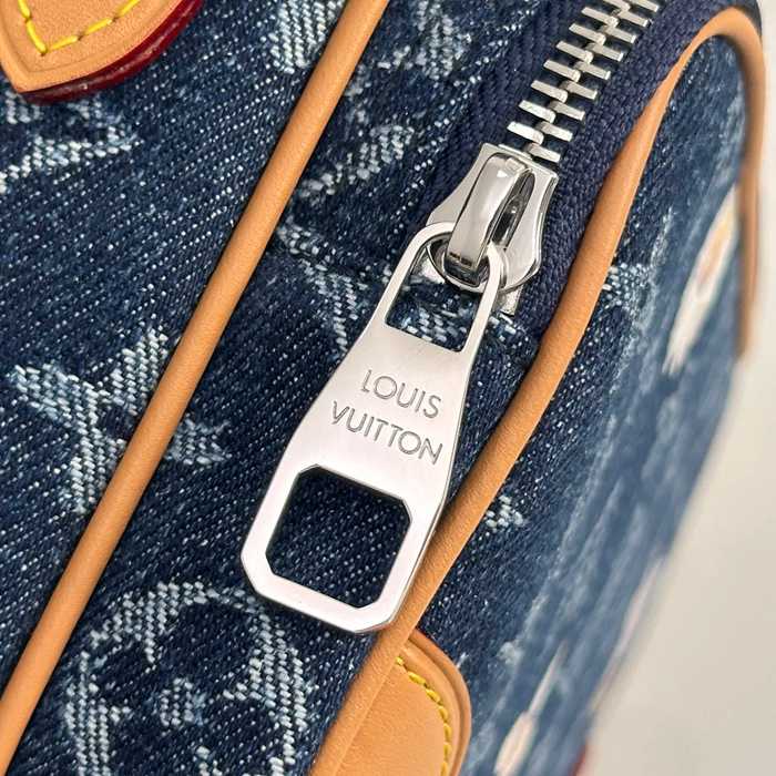 LOUIS VUITTON M27553 デニム モノグラム ブルー 斜め掛けバッグ レディース斜め掛けショルダー手提げ 25x17.5x11cm サイズ:25x17.5x11cm