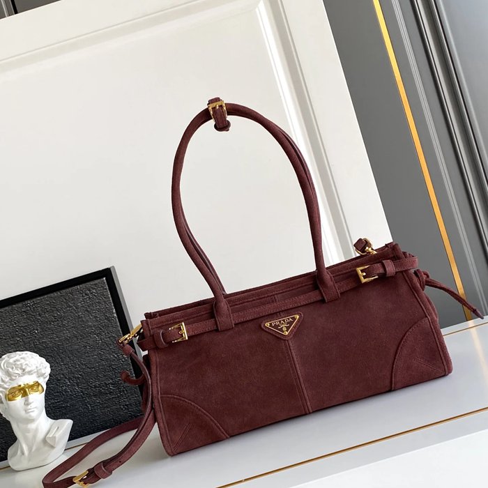 PRADA 1BA426 レッド 斜め掛けバッグ、ショルダーバッグ、ハンドバッグ ヴィンテージ 32x16x12cm サイズ:32x16x12cm
