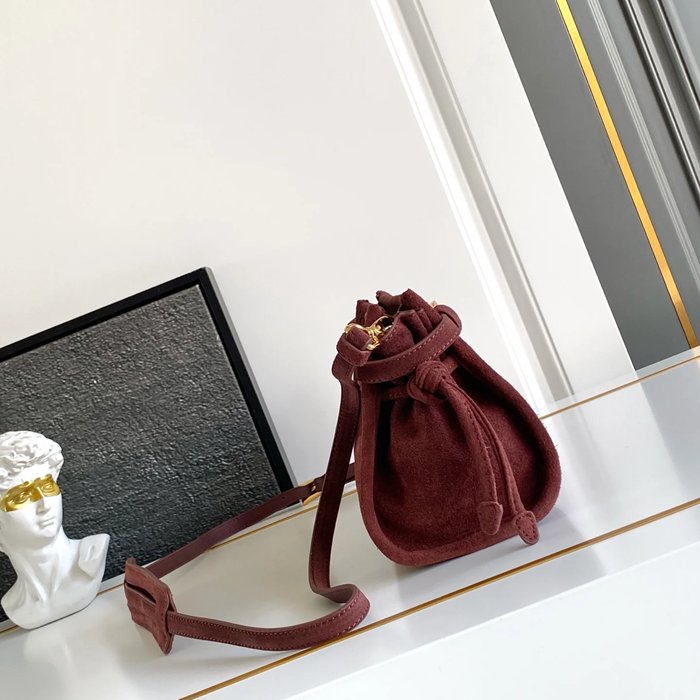 PRADA 1BH215 スエード 斜め掛けバッグ、ショルダーバッグ、リュックサック ヴィンテージ 26x14x12cm サイズ:26x14x12cm