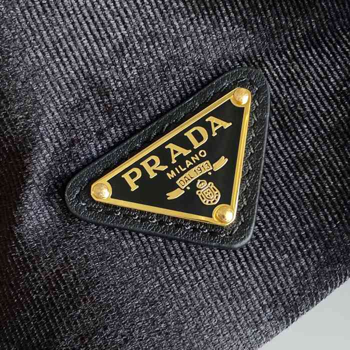 PRADA 1BE088 ナイロン、レザー ゴールド、プリント ショルダーバッグ、ハンドバッグ、チェーンバッグ、バケツバッグ ナイロン、チェーン 19x15cm サイズ:19x15cm