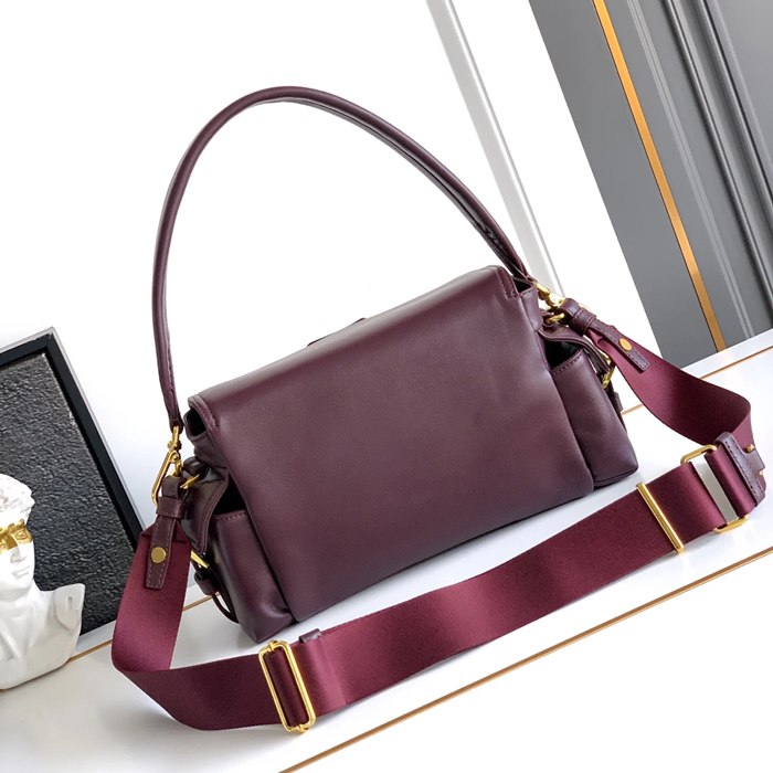 PRADA 1BD394 ラムレザー、レザー ゴールド 斜め掛けバッグ、ショルダーバッグ、ハンドバッグ クラシック 30x14x10cm サイズ:30x14x10cm