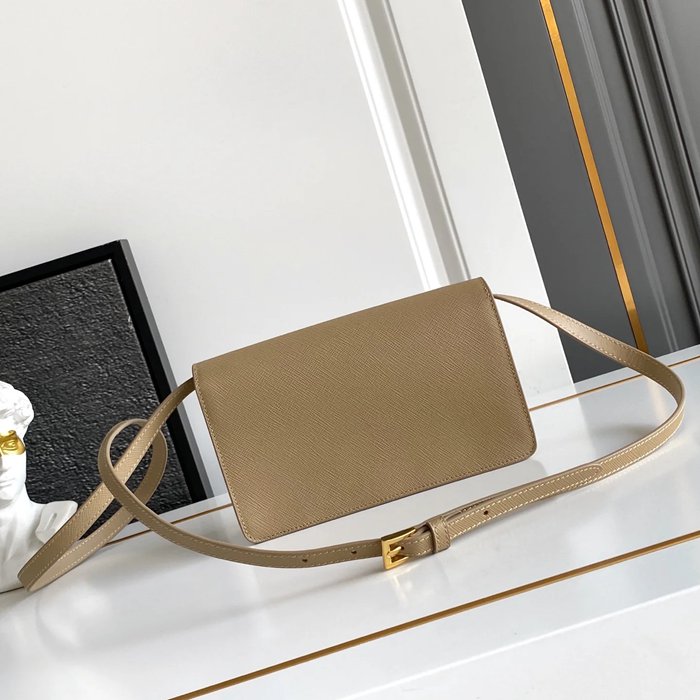 PRADA 1BD386 カーフスキン、ラムレザー ゴールド 斜め掛けバッグ、ショルダーバッグ、ハンドバッグ クラシック、ミニ 24x18x11cm サイズ:24x18x11cm