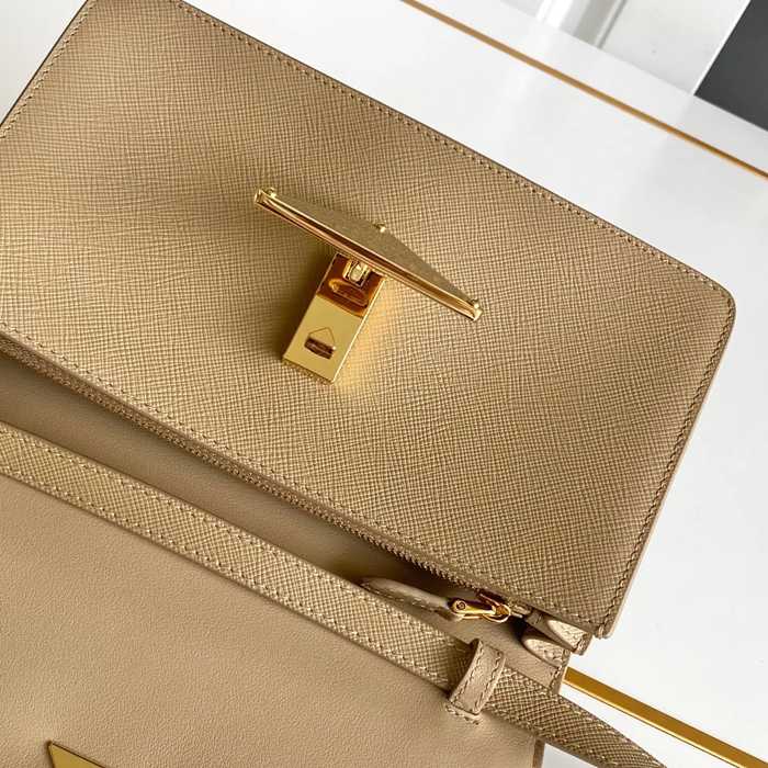 PRADA 1BD386 カーフスキン、ラムレザー ゴールド 斜め掛けバッグ、ショルダーバッグ、ハンドバッグ クラシック、ミニ 24x18x11cm サイズ:24x18x11cm