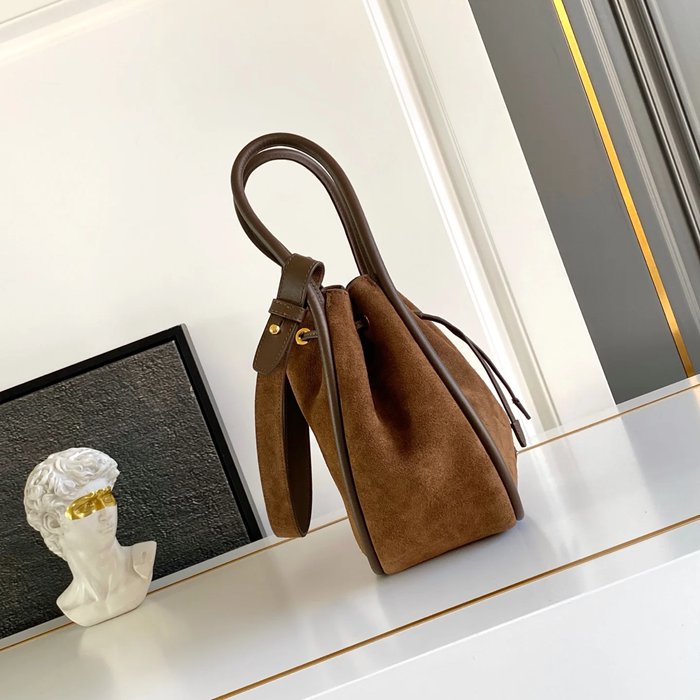 PRADA 1BE087 スエード 斜め掛けバッグ、ショルダーバッグ、ハンドバッグ、バケツバッグ クラシック 22x21x10cm サイズ:22x21x10cm