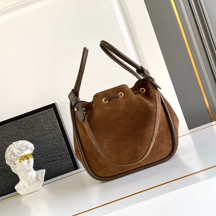 PRADA 1BE087 スエード 斜め掛けバッグ、ショルダーバッグ、ハンドバッグ、バケツバッグ クラシック 22x21x10cm サイズ:22x21x10cm