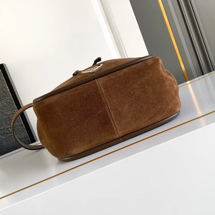 PRADA 1BE087 スエード 斜め掛けバッグ、ショルダーバッグ、ハンドバッグ、バケツバッグ クラシック 22x21x10cm サイズ:22x21x10cm