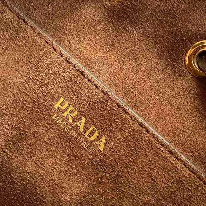 PRADA 1BE087 スエード 斜め掛けバッグ、ショルダーバッグ、ハンドバッグ、バケツバッグ クラシック 22x21x10cm サイズ:22x21x10cm