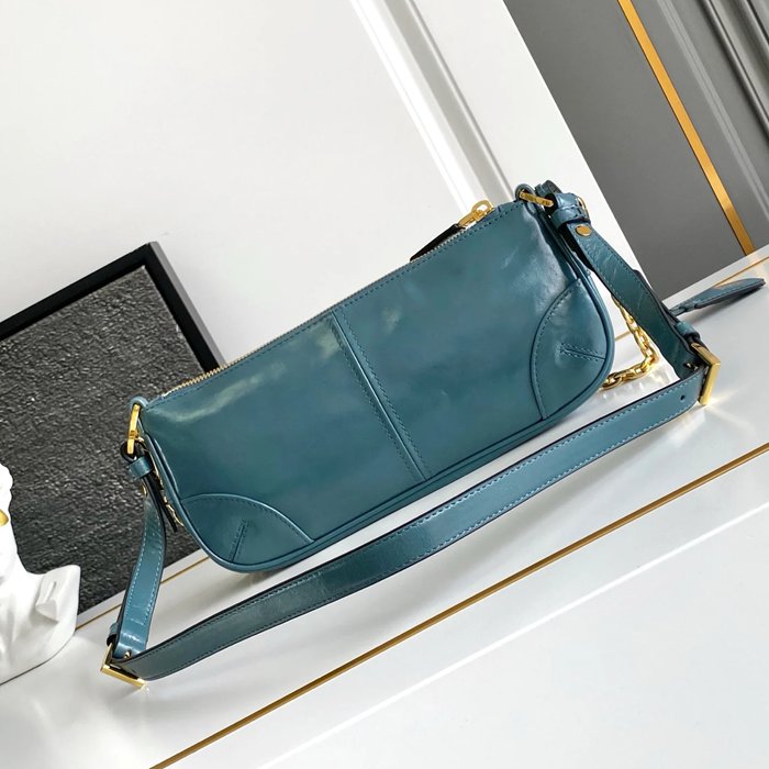 PRADA 1BC221 レザー ホワイト、ゴールド 斜め掛けバッグ、チェーンバッグ チェーン、クラシック 26x12cm サイズ:26x12cm