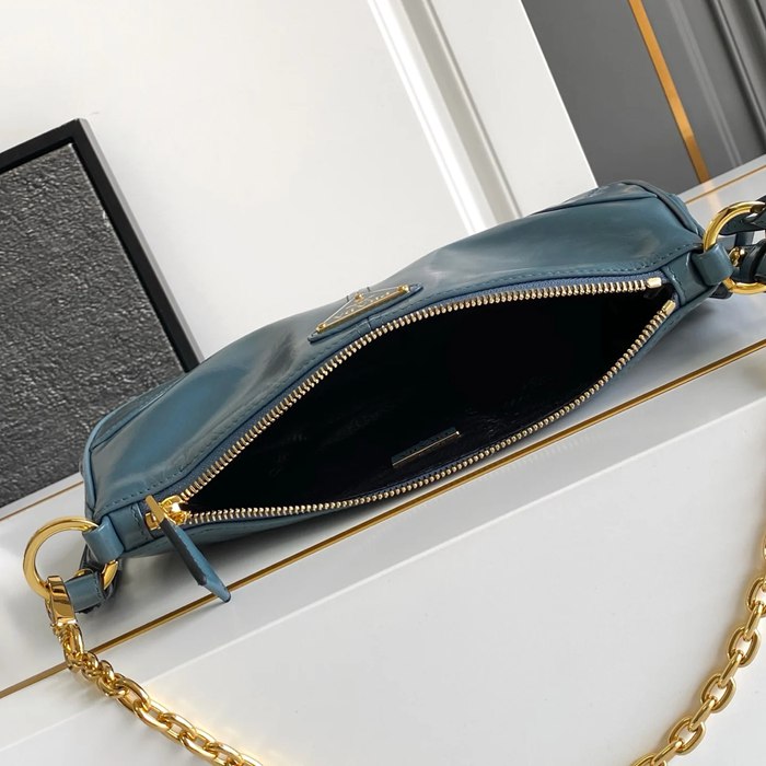 PRADA 1BC221 レザー ホワイト、ゴールド 斜め掛けバッグ、チェーンバッグ チェーン、クラシック 26x12cm サイズ:26x12cm