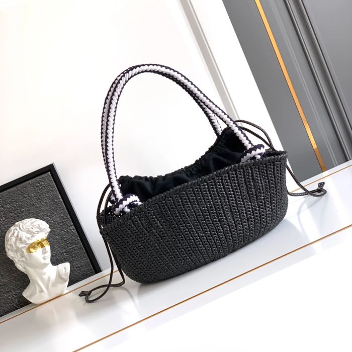 PRADA 1BA463 編み、レザー ゴールド ショルダーバッグ 編み、ヴィンテージ 26x14x11cm サイズ:26x14x11cm