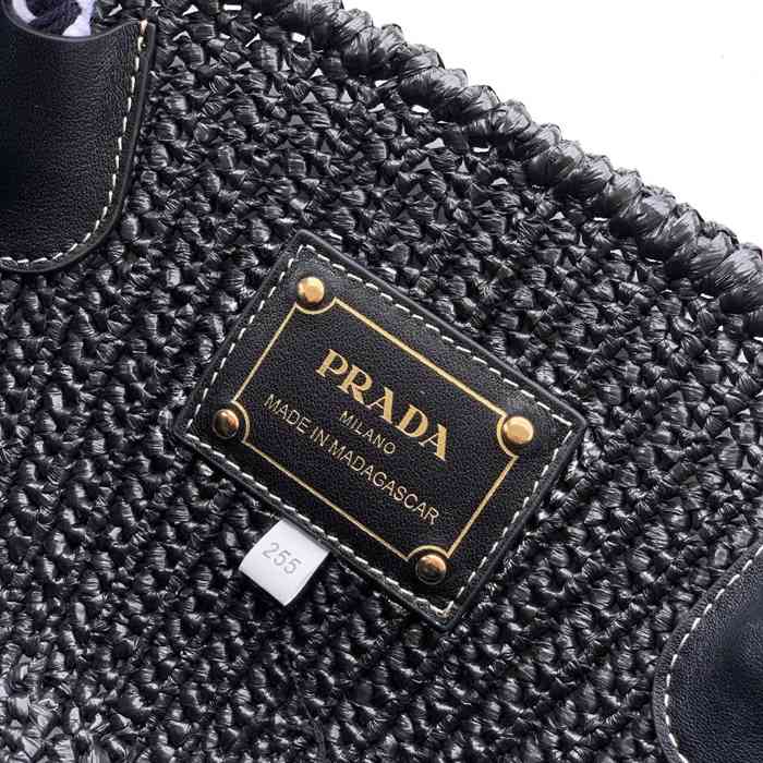 PRADA 1BA463 編み、レザー ゴールド ショルダーバッグ 編み、ヴィンテージ 26x14x11cm サイズ:26x14x11cm