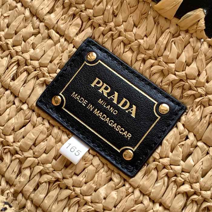 PRADA 1BG501 カーフスキン、編み プリント ショルダーバッグ、ハンドバッグ、トートバッグ 編み、トート、クラシック 21x16x10cm サイズ:21x16x10cm