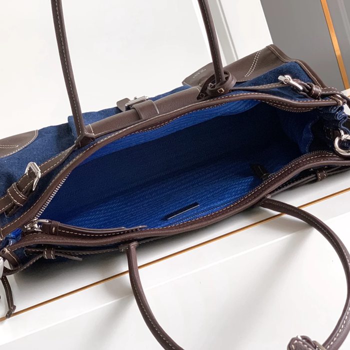 PRADA 1BA433 カーフスキン 斜め掛けバッグ、ショルダーバッグ、ハンドバッグ 大 38x24x12cm サイズ:38x24x12cm