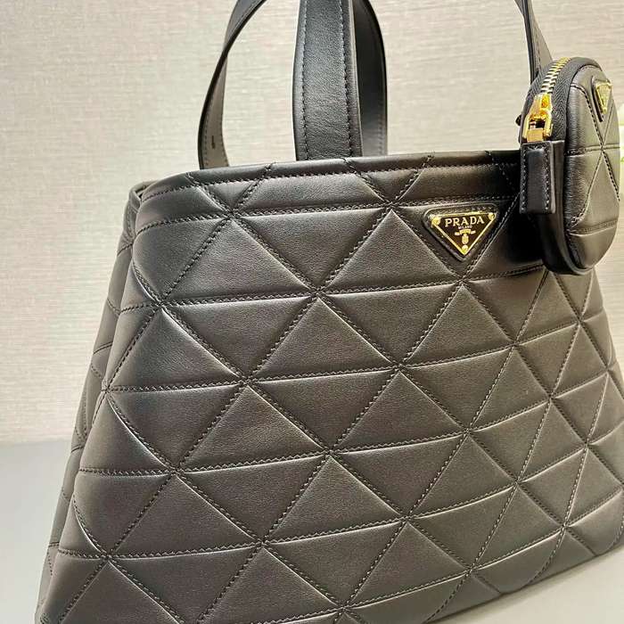 PRADA 1BG547 カーフスキン、ラムレザー プリント ショルダーバッグ、トートバッグ、ハンドバッグ トート、大 38x25x18cm サイズ:38x25x18cm