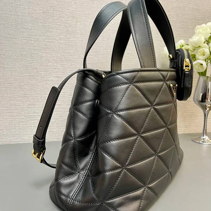 PRADA 1BG545 カーフスキン、ラムレザー プリント ショルダーバッグ、トートバッグ、ハンドバッグ トート 35x22x15cm サイズ:35x22x15cm