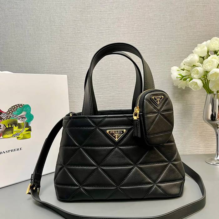 PRADA 1BG548 カーフスキン、ラムレザー プリント 斜め掛けバッグ、ショルダーバッグ、トートバッグ、ハンドバッグ トート、ミニ 26x17x14cm サイズ:26x17x14cm