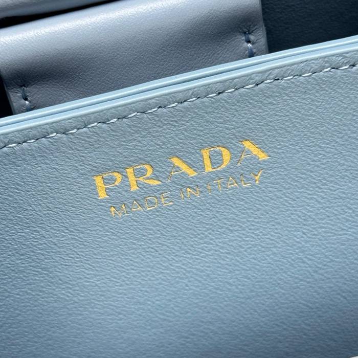 PRADA 1BA212 レザー ゴールド、プリント 斜め掛けバッグ、ショルダーバッグ、バケツバッグ クラシック 23x22x13cm サイズ:23x22x13cm