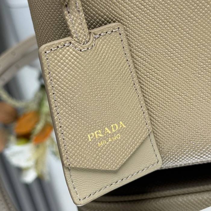 PRADA 1BA217 レザー ゴールド、プリント 斜め掛けバッグ、ショルダーバッグ、バケツバッグ クラシック、ミニ 18x17x10cm サイズ:18x17x10cm