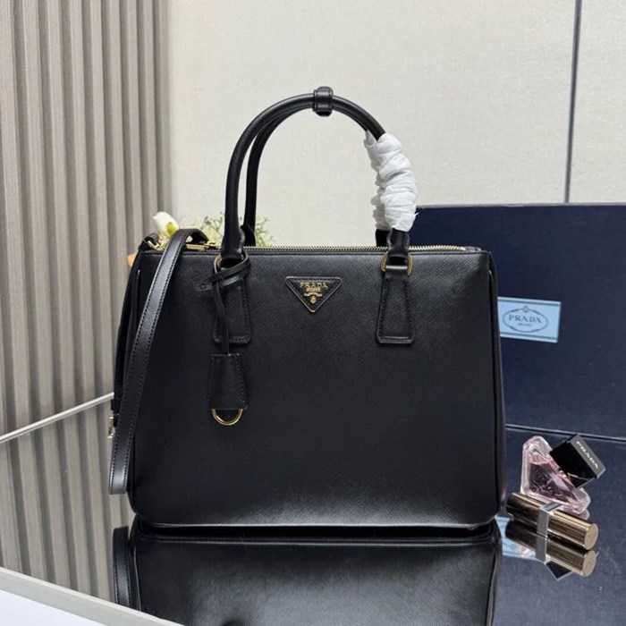 PRADA 1BA274 レザー ゴールド 斜め掛けバッグ、ショルダーバッグ ガレリア、クラシック、大 32x24x14cm サイズ:32x24x14cm