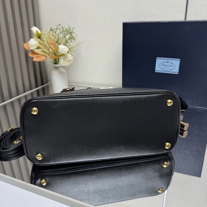 PRADA 1BA274 レザー ゴールド 斜め掛けバッグ、ショルダーバッグ ガレリア、クラシック、大 32x24x14cm サイズ:32x24x14cm