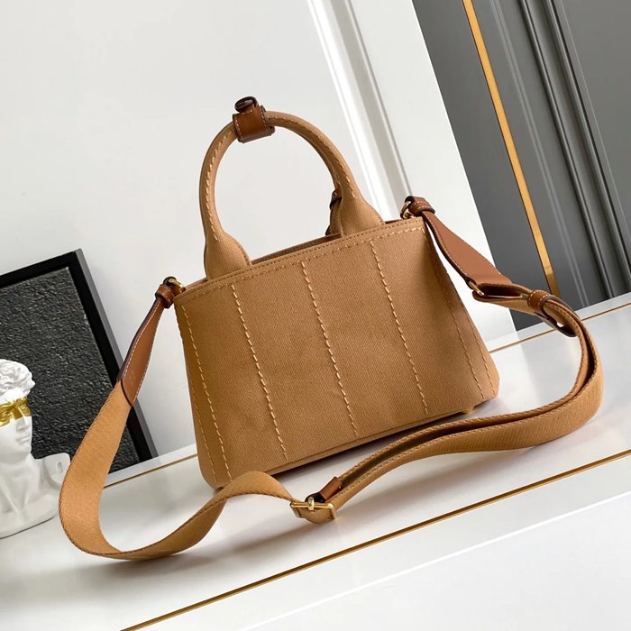 PRADA 1BA038 キャンバス、リネン プリント 斜め掛けバッグ、ショルダーバッグ、ハンドバッグ、ハンドバッグ ソフトラックス、編み、クラシック 22x15x13cm サイズ:22x15x13cm